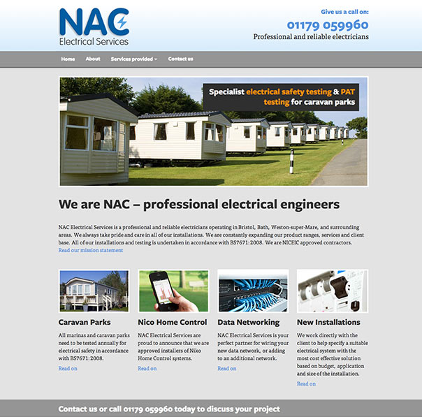 Bristol Electrician website design