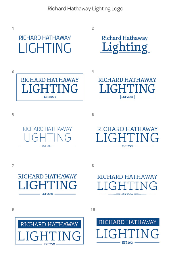 Liam's final batch of concepts for Richard Hathaway Lighting