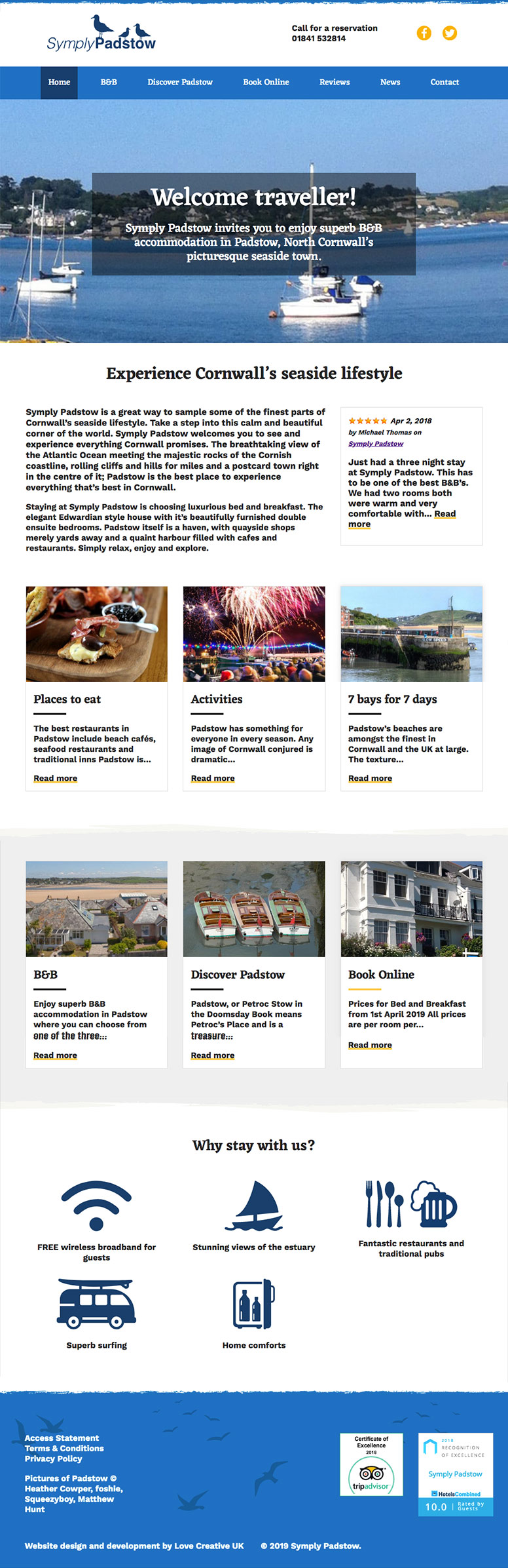 New WordPress website homepage for Symply Padstow