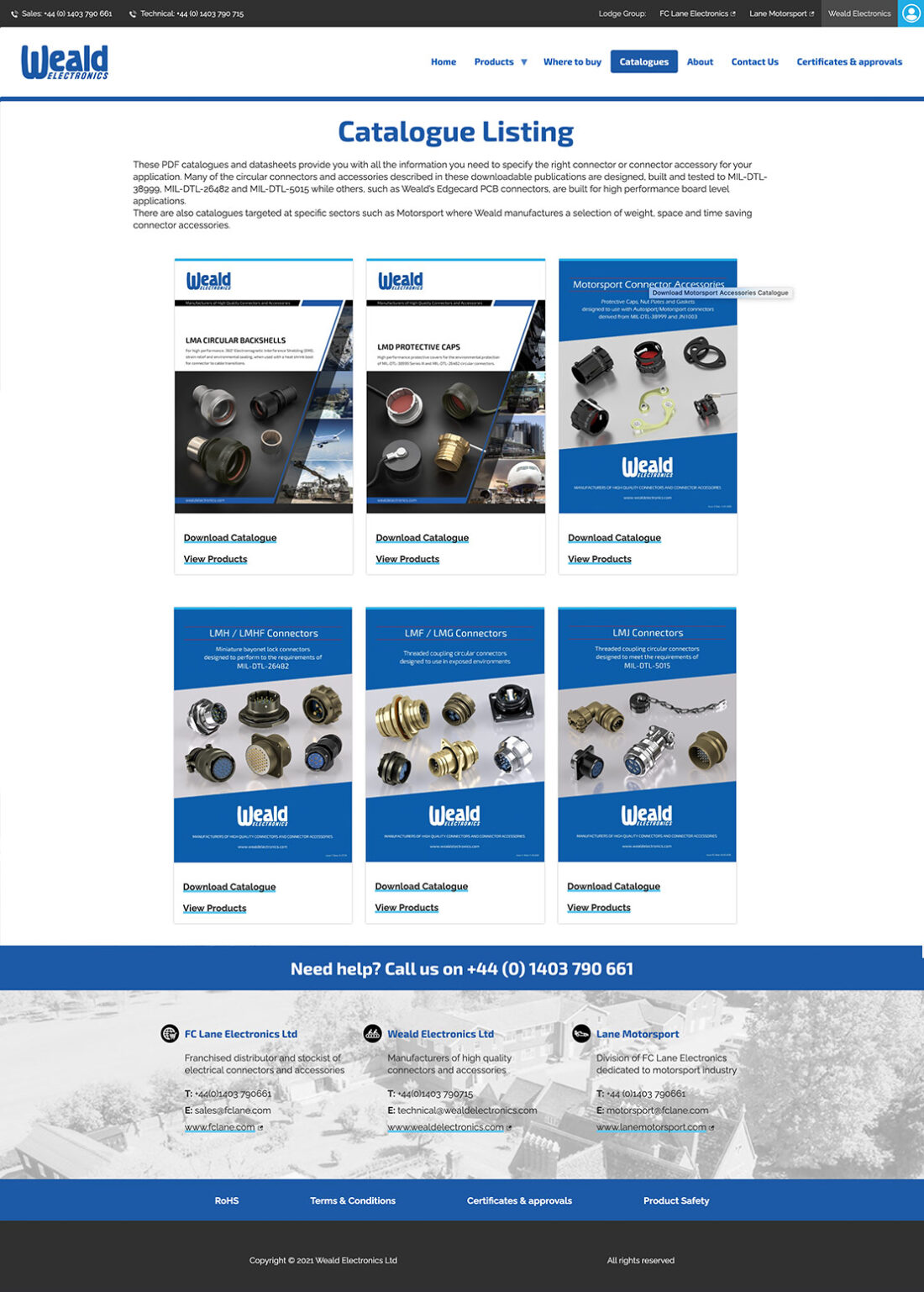 Weald Electronics Catalogue Download Page visual