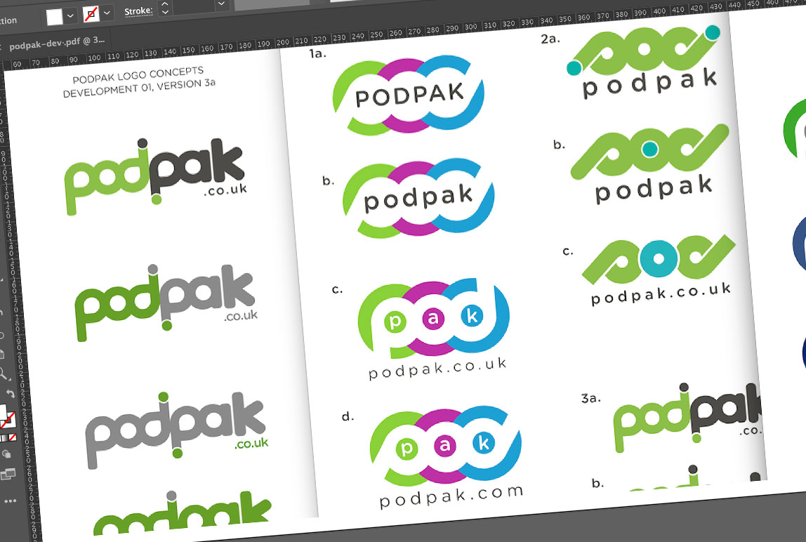 podpak logo design concepts