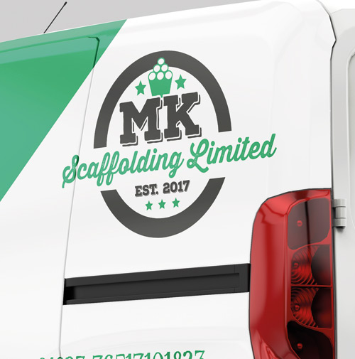 MK Scaffolding van logo
