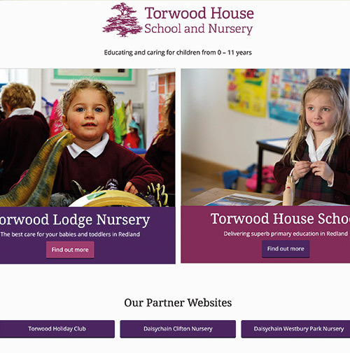 Torwood House, Bristol website design