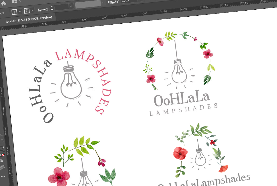 oohlalalampshades Lampshade logo design