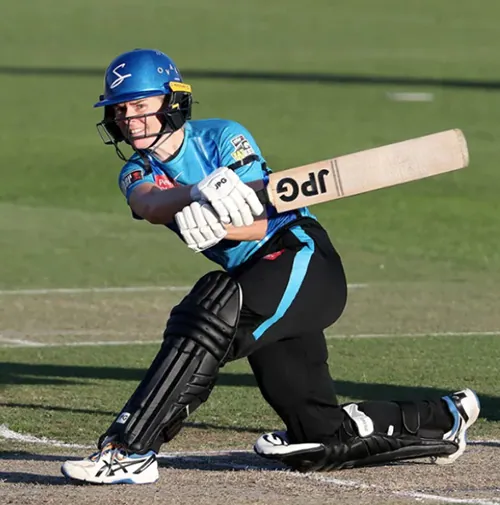A cricket player using a JPGavan cricket bat
