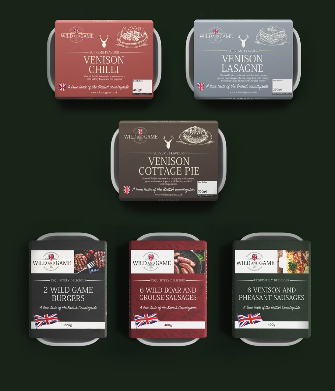 Wild and Game ready meal packaging design
