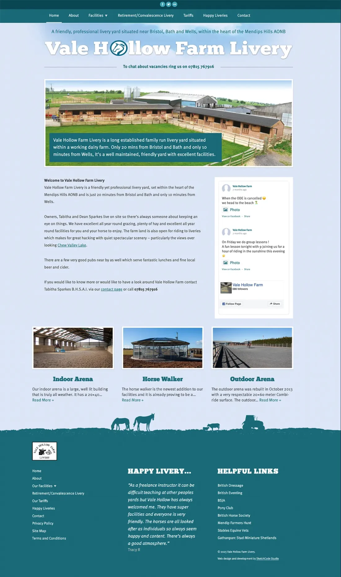 Bristol Livery yard wordpress website homepage